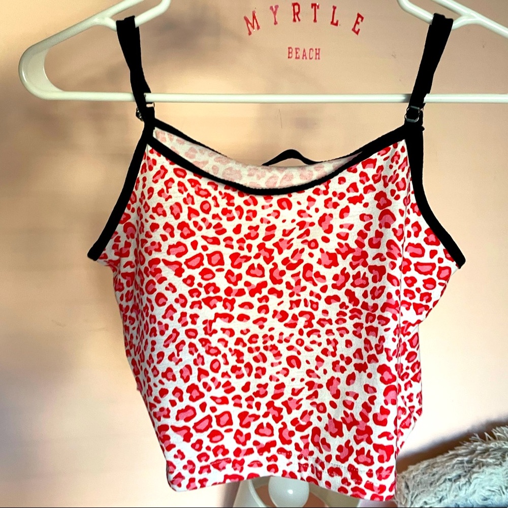 shein pink cheetah print tank